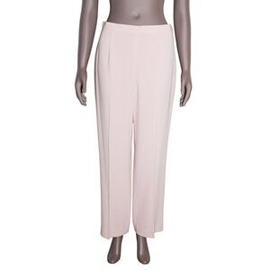 Pink High Waisted Trousers Women Tailored Wide Leg Dress Pants Office